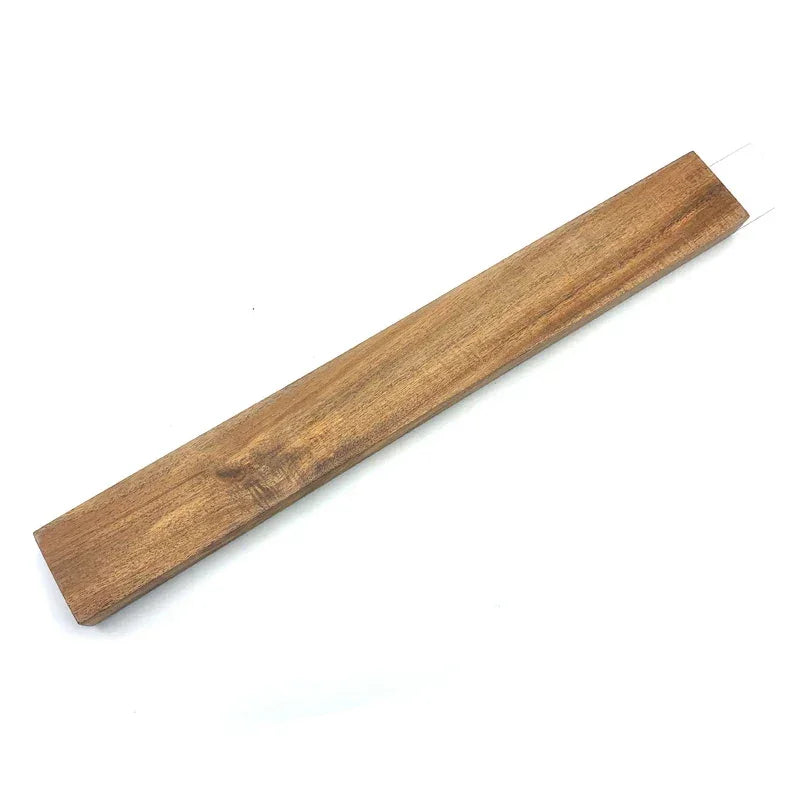 Slim wooden kitchen knife guard on white background